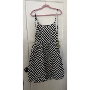 Tuesday Of California Breakfast Slip Dress Black White Checkered Diner Bassen S